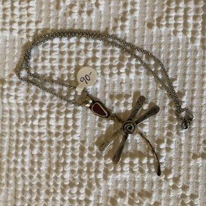 Sterling Silver and Sea Glass Dragonfly Necklace